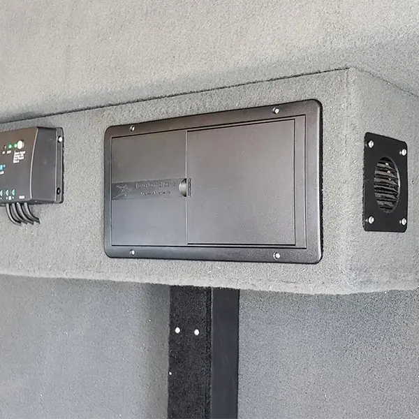 New exterior power panel installed on an RV